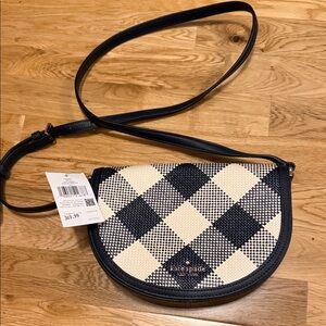 Kate Spade Navy and Cream woven gingham Crossbody Bag